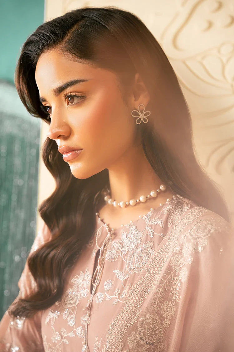 Picture of Cross Stitch - Luxe Atelier Unstitched Luxury Collection - Rosy Mist - Available at Raja Sahib