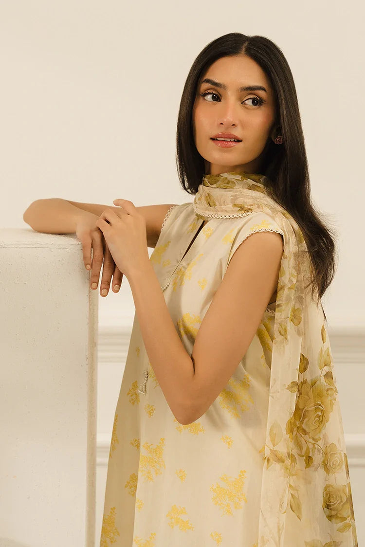 Picture of Cross Stitch - Prints Daily Lawn Collection Vol 3 - Mustard Melody - Available at Raja Sahib