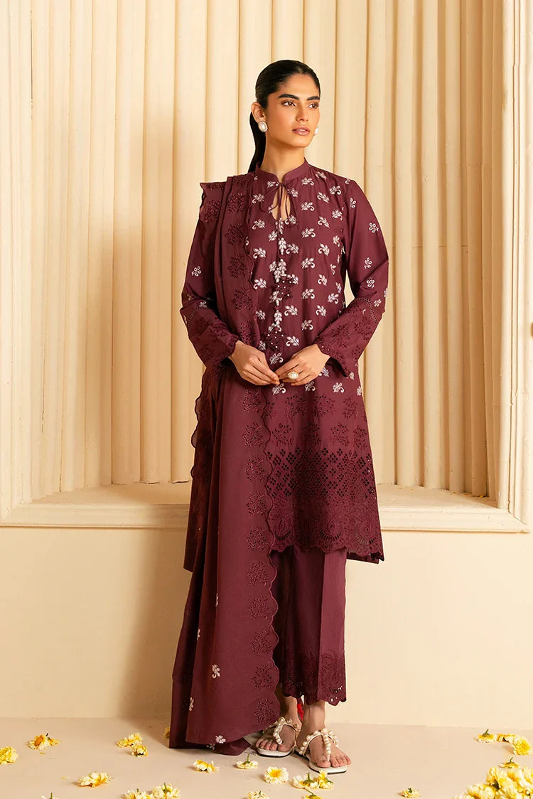 Picture of Cross Stitch - Chikankari Edit Vol 3 - Celestial Berry - Available at Raja Sahib