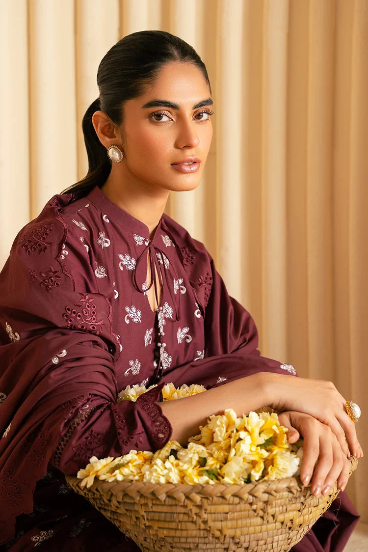 Picture of Cross Stitch - Chikankari Edit Vol 3 - Celestial Berry - Available at Raja Sahib