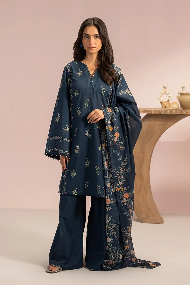 Picture of Cross Stitch - Prints Daily Lawn Collection Vol 4 - Midnight Blossom - Available at Raja Sahib