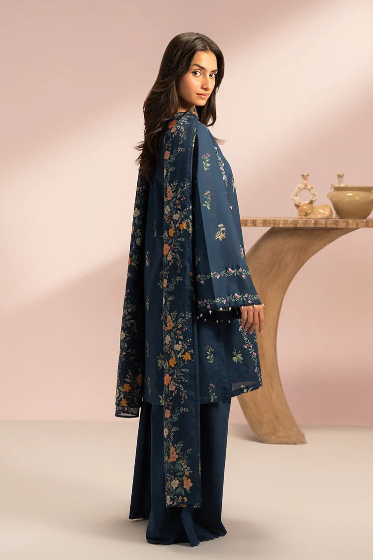 Picture of Cross Stitch - Prints Daily Lawn Collection Vol 4 - Midnight Blossom - Available at Raja Sahib