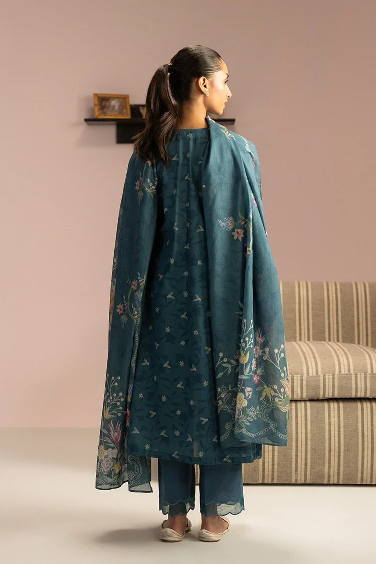 Picture of Cross Stitch - Prints Daily Lawn Collection Vol 4 - Teal Dust - Available at Raja Sahib