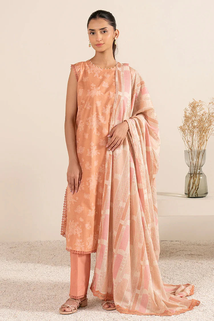 Picture of Cross Stitch - Daily Edit Unstitched Lawn Collection Vol 6 - Coral Crush - Available at Raja Sahib