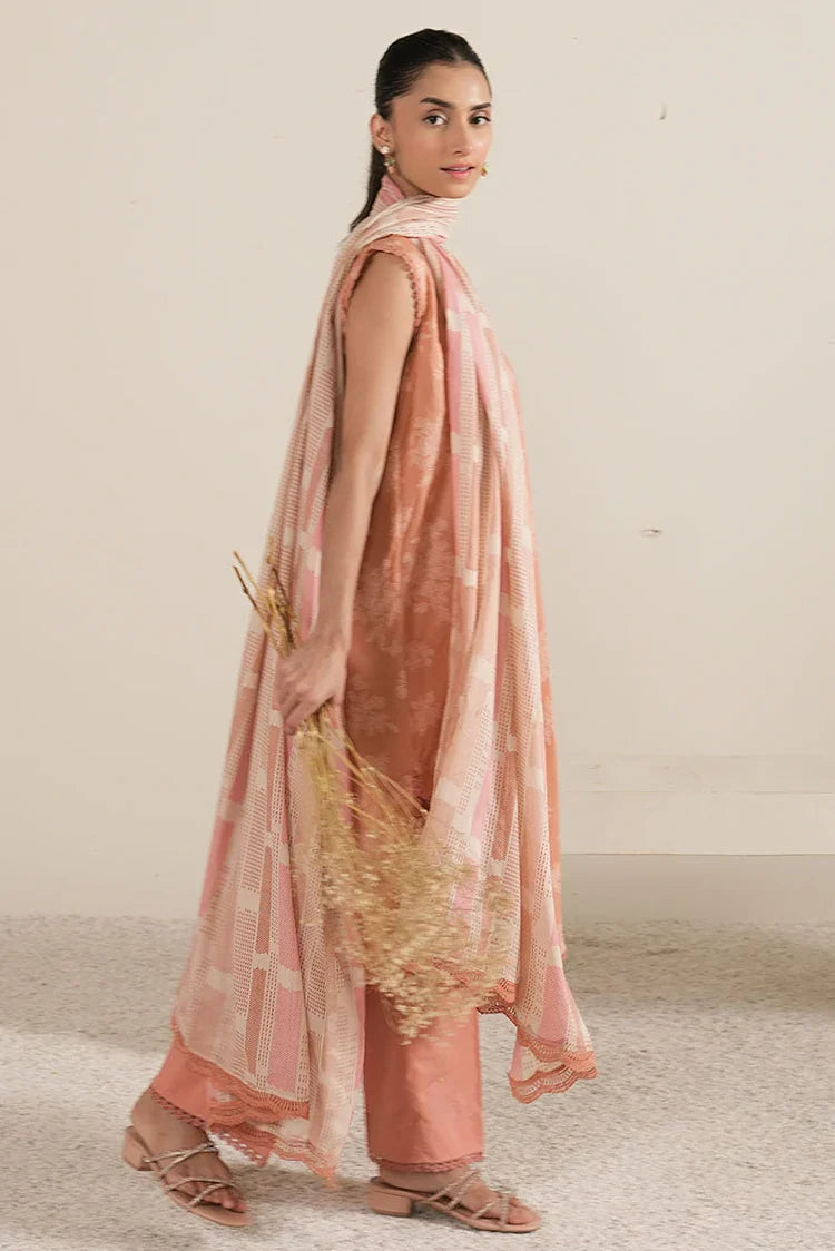 Picture of Cross Stitch - Daily Edit Unstitched Lawn Collection Vol 6 - Coral Crush - Available at Raja Sahib