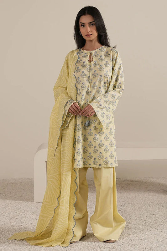 Picture of Cross Stitch - Daily Edit Unstitched Lawn Collection Vol 6 - Lemon Haze - Available at Raja Sahib