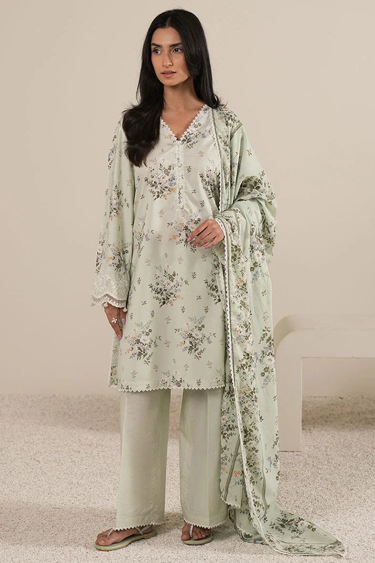 Picture of Cross Stitch - Daily Edit Unstitched Lawn Collection Vol 6 - Pale Aqua - Available at Raja Sahib