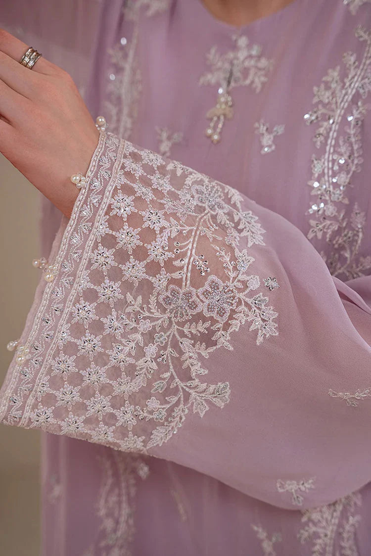 Picture of Cross Stitch - 4 PC Chiffon Embroidered Suit - Iris Lavender - Available at Raja Sahib