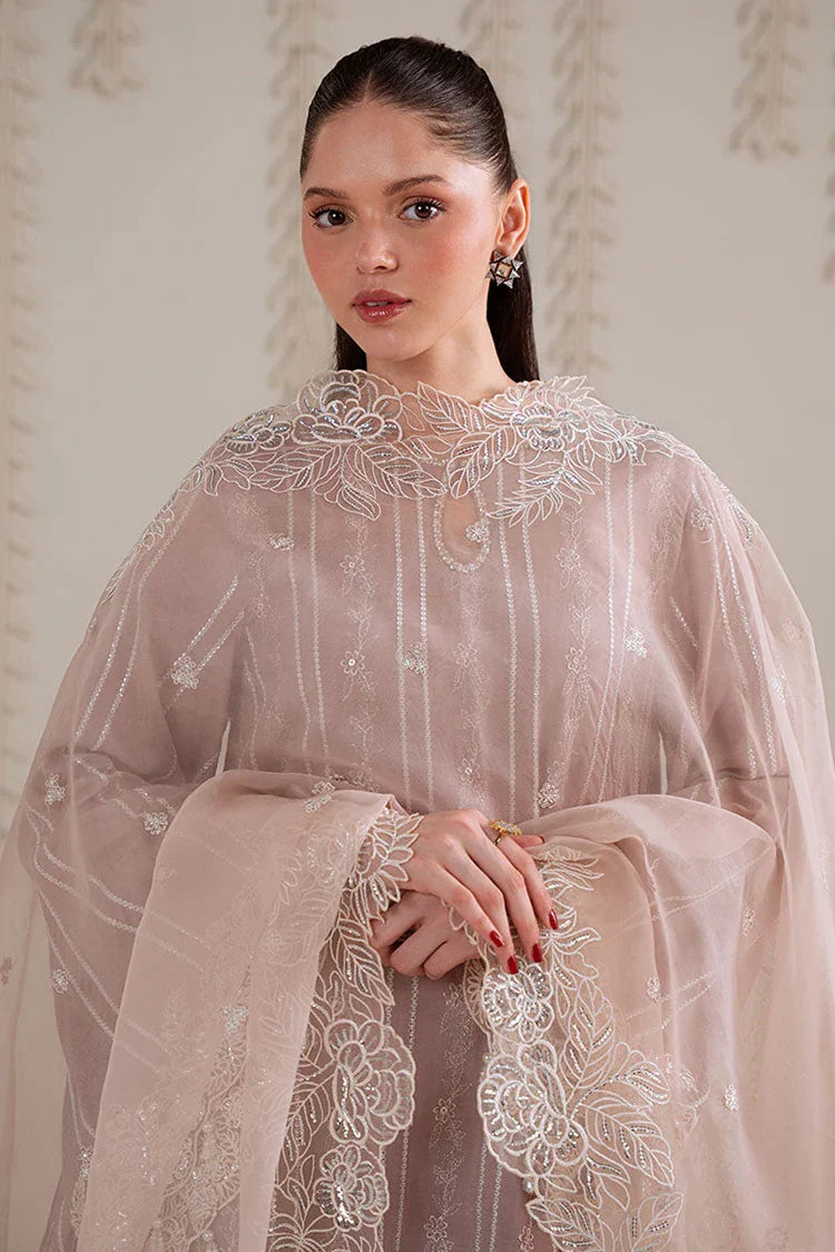 Picture of Cross Stitch - 3 PC Silk Embroidered Suit - Burnt Sand - Available at Raja Sahib