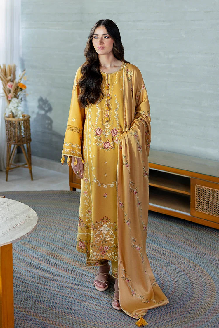 Picture of Cross Stitch - Premium Unstitched Cotton Satin - Rosette Bliss - Available at Raja Sahib