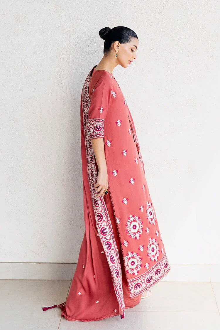 Picture of Cross Stitch - Premium Unstitched Cotton Satin - Dusty Sunset - Available at Raja Sahib