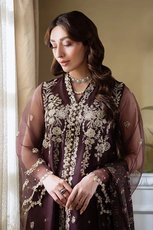 Picture of Cross Stitch - Unstitched Wedding Collection - Plum Rouge - Available at Raja Sahib