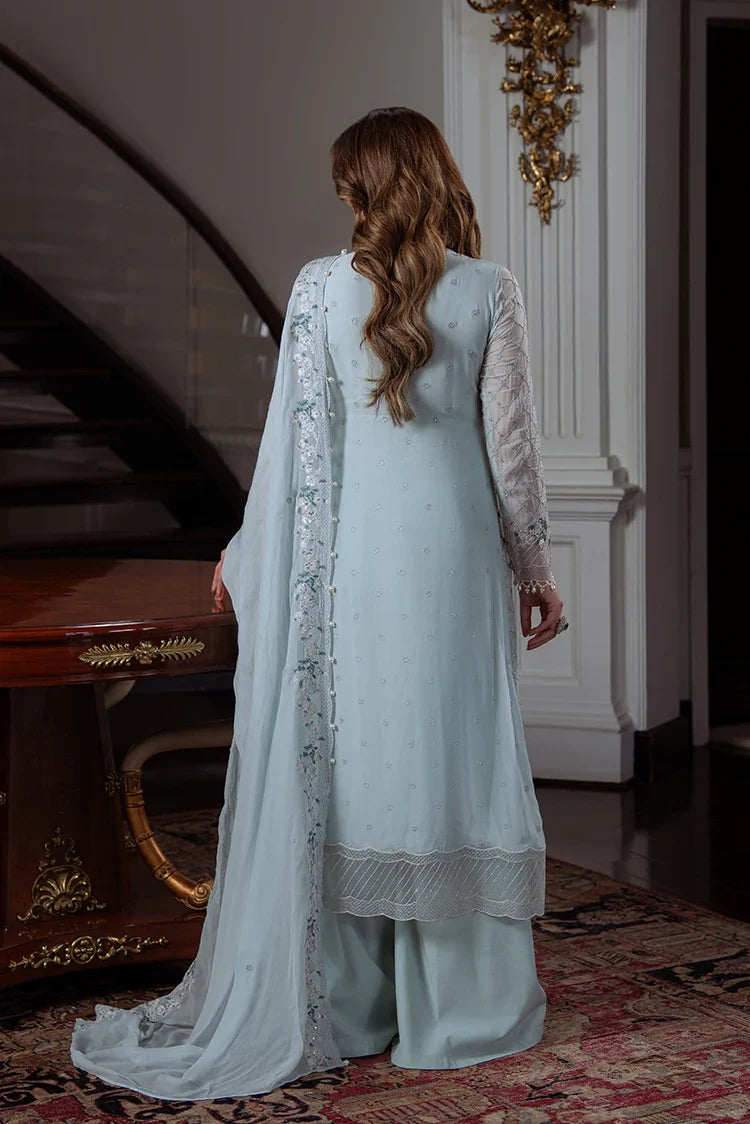 Picture of Cross Stitch - Unstitched Wedding Collection - Aqua Ice - Available at Raja Sahib