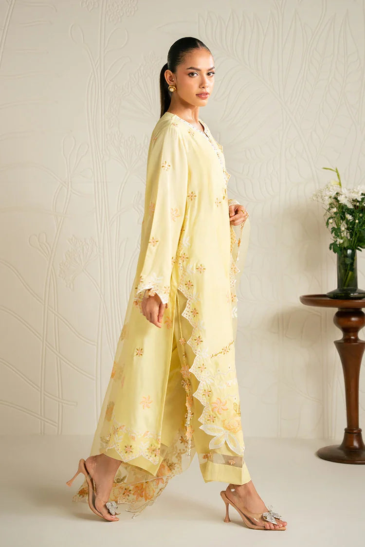 Picture of Cross Stitch - Embroidered Chiffon Edit - 3 Piece - Dandelion Bliss - Available at Raja Sahib
