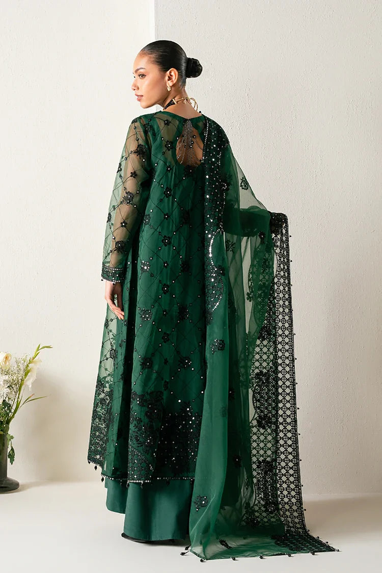 Picture of Cross Stitch - Embroidered Chiffon Edit - 4 Piece - Emerald Dream - Available at Raja Sahib