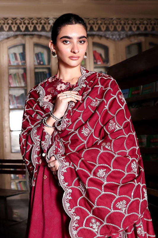 Picture of Cross Stitch - Unstitched Winter Collection - Berry Luxe - Available at Raja Sahib