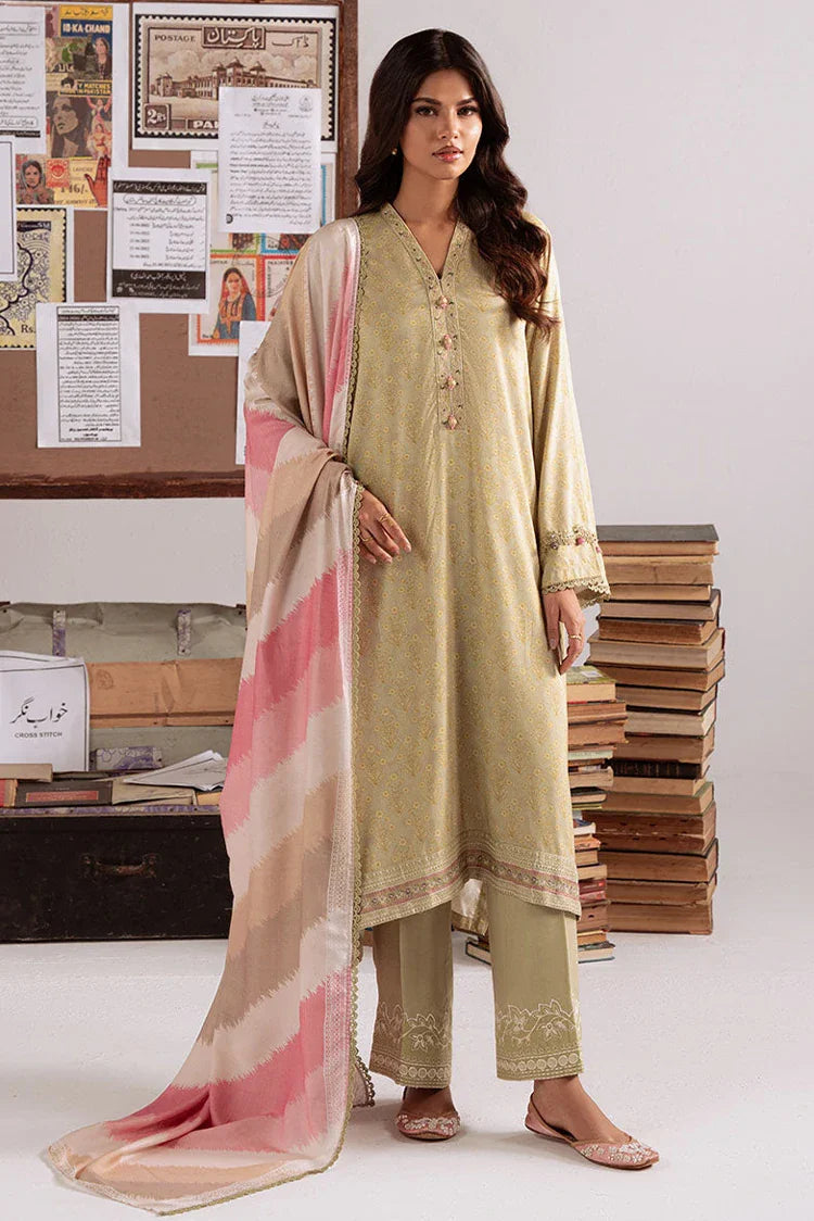 Picture of Cross Stitch - Unstitched Winter Collection - Sage Garland - Available at Raja Sahib