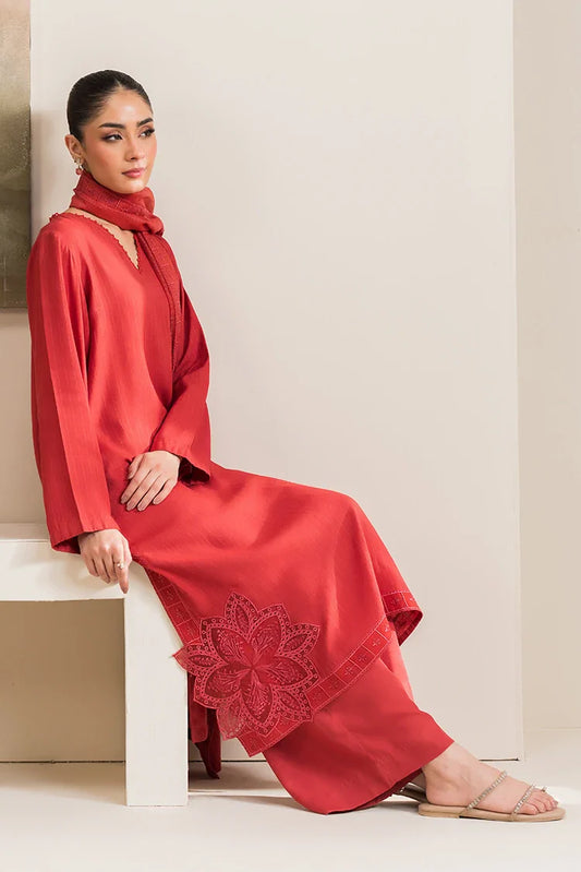 Picture of Cross Stitch - Basic Pret Collection - 2 PC - Saffron Gold - Available at Raja Sahib