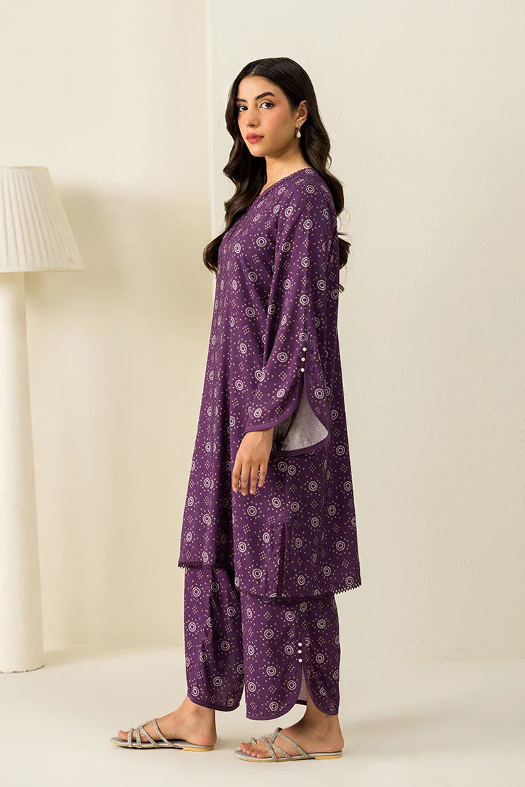 Picture of Cross Stitch - Daily Linen Edit Vol 1 - 2 Piece - Deep Mauve - Available at Raja Sahib