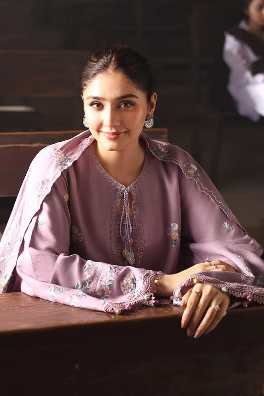 Picture of Cross Stitch - Unstitched Winter Collection - Mauve Mist - Available at Raja Sahib