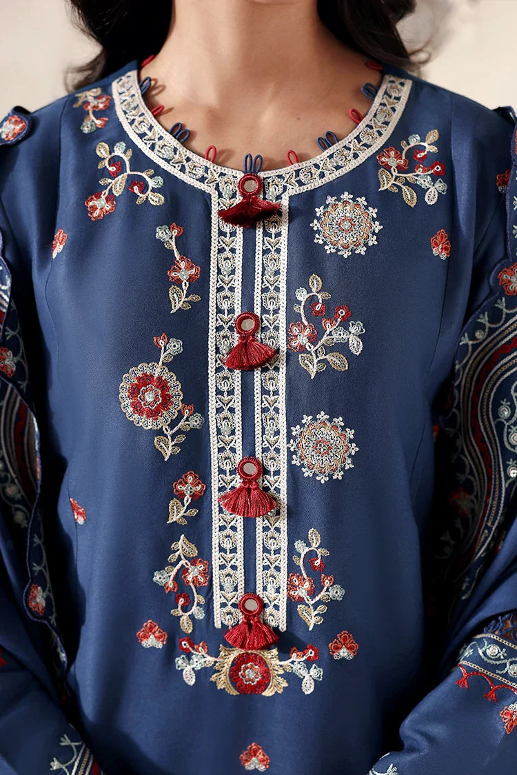 Picture of Cross Stitch - Unstitched Winter Collection - Moonlit Garden - Available at Raja Sahib