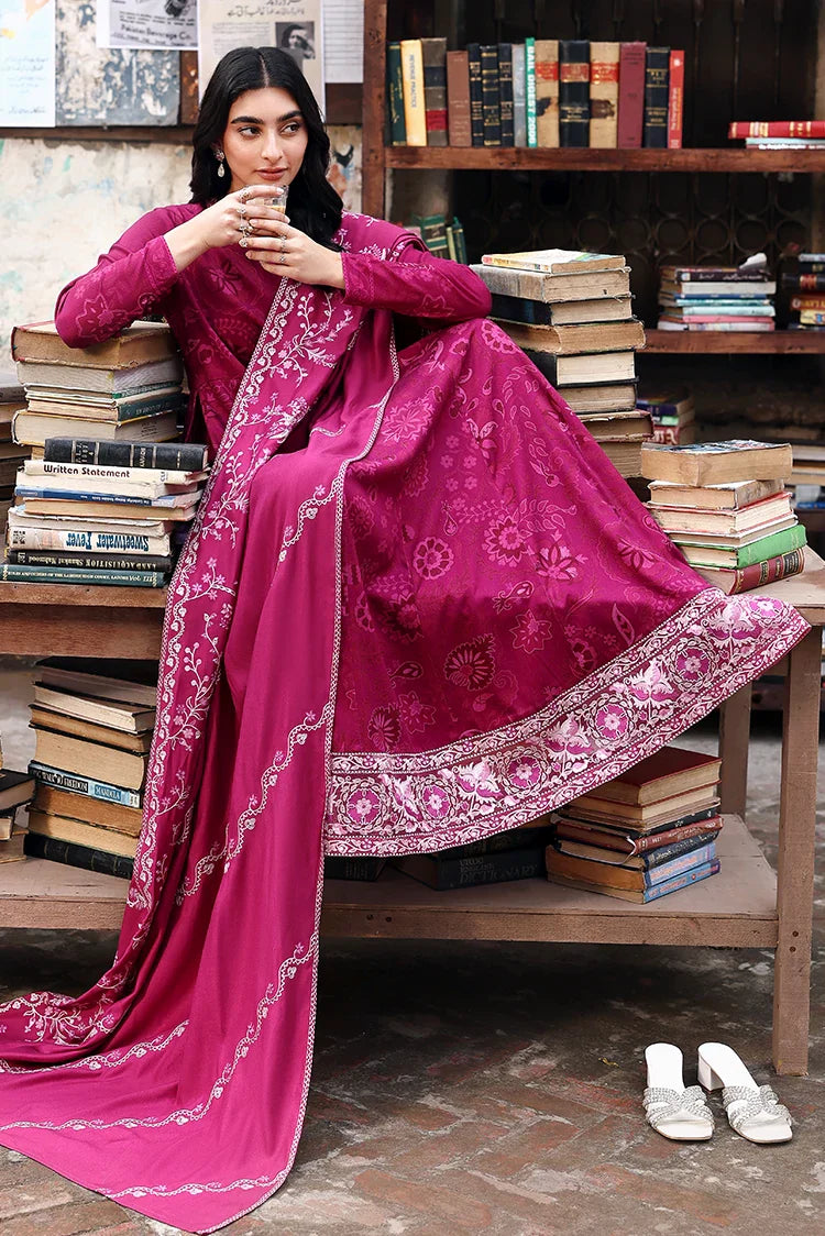 Picture of Cross Stitch - Unstitched Winter Collection - Fuchsia Thread - Available at Raja Sahib