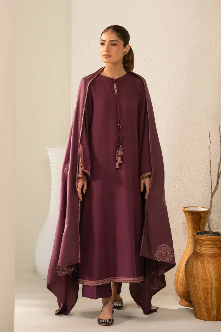 Picture of Cross Stitch - Exclusive Pret - Plum Berry - 2 Piece - Shirt & Dupatta - Available at Raja Sahib