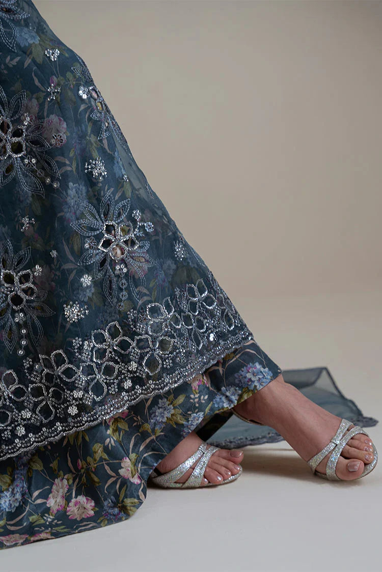 Picture of Cross Stitch - Unstitched Chiffon Edit Vol 1 - Indigo Spark - Available at Raja Sahib