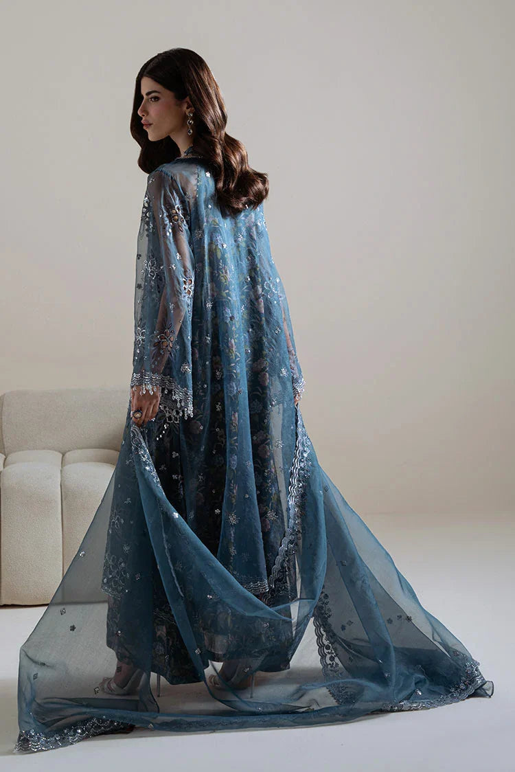 Picture of Cross Stitch - Unstitched Chiffon Edit Vol 1 - Indigo Spark - Available at Raja Sahib