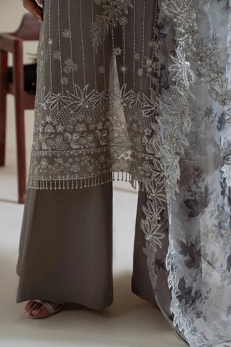 Picture of Cross Stitch - Unstitched Chiffon Edit Vol 1 - Smoky Radiance - Available at Raja Sahib