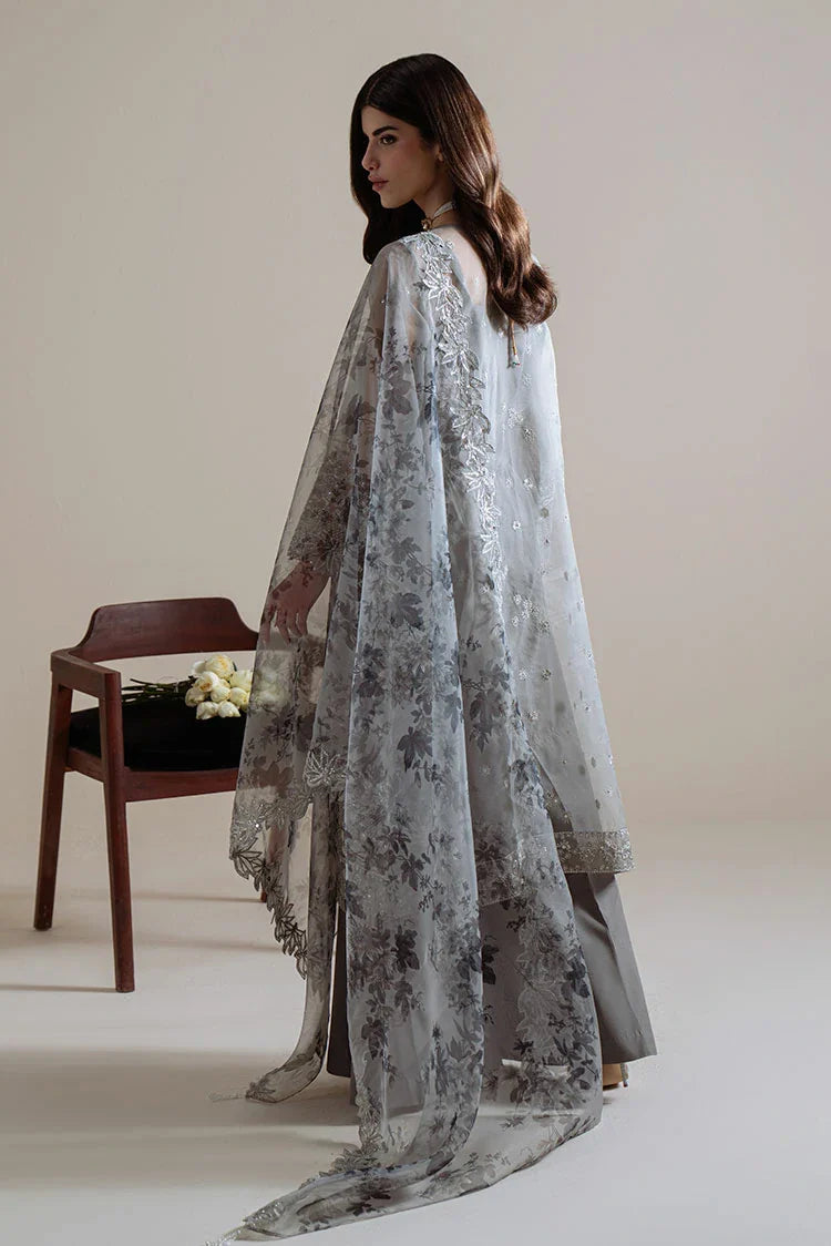 Picture of Cross Stitch - Unstitched Chiffon Edit Vol 1 - Smoky Radiance - Available at Raja Sahib