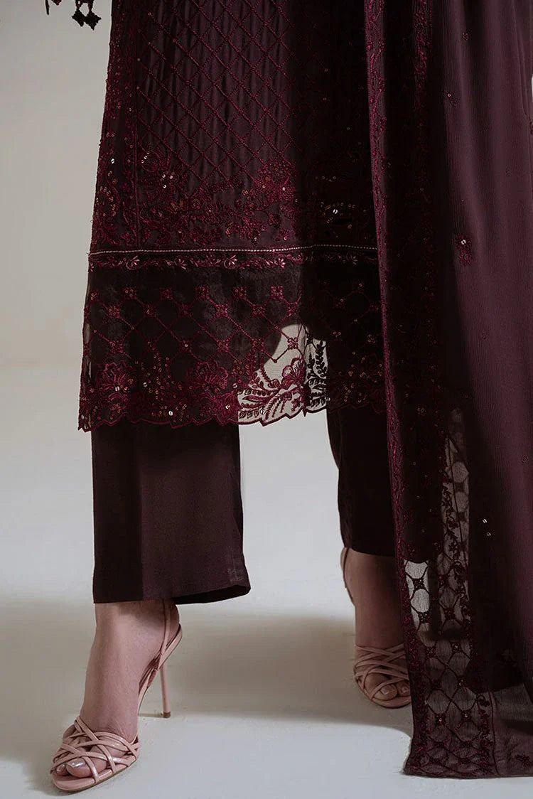 Picture of Cross Stitch - Unstitched Chiffon Edit Vol 1 - Velvet Dusk - Available at Raja Sahib