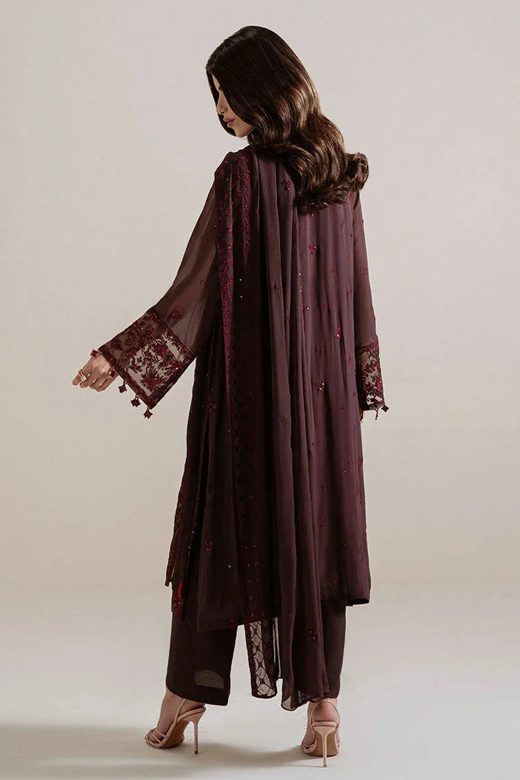 Picture of Cross Stitch - Unstitched Chiffon Edit Vol 1 - Velvet Dusk - Available at Raja Sahib