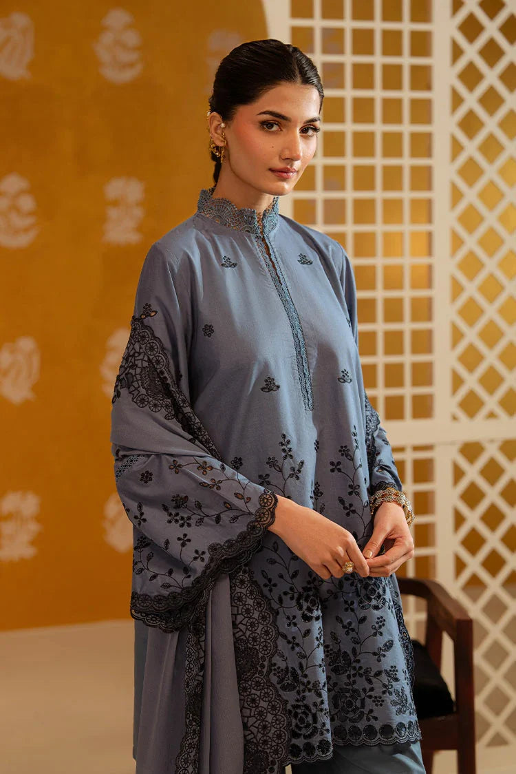 Picture of Cross Stitch - Chikankari Unstitched Collection - Beryl Dusk - Available at Raja Sahib