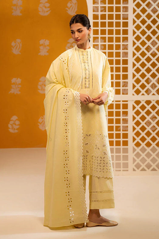 Picture of Cross Stitch - Chikankari Unstitched Collection - Butter Bliss - Available at Raja Sahib