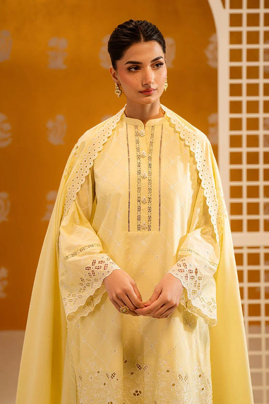 Picture of Cross Stitch - Chikankari Unstitched Collection - Butter Bliss - Available at Raja Sahib