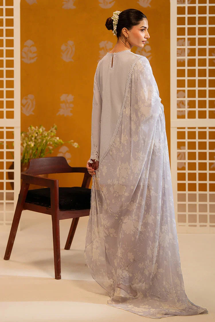 Picture of Cross Stitch - Chikankari Unstitched Collection - Lavender Ash - Available at Raja Sahib