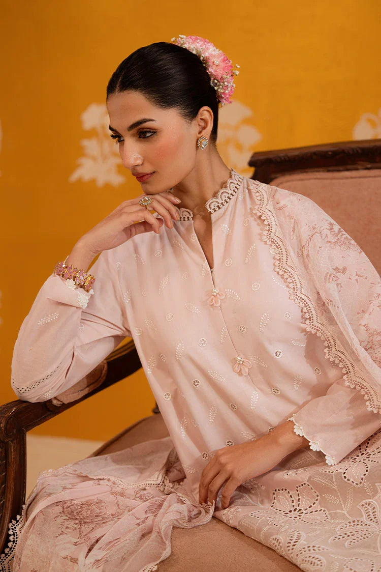 Picture of Cross Stitch - Chikankari Unstitched Collection - Rose Luster - Available at Raja Sahib