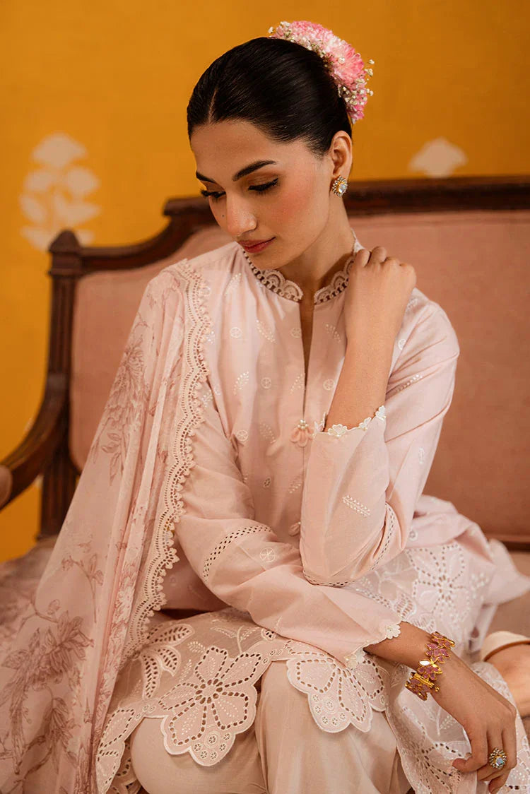 Picture of Cross Stitch - Chikankari Unstitched Collection - Rose Luster - Available at Raja Sahib