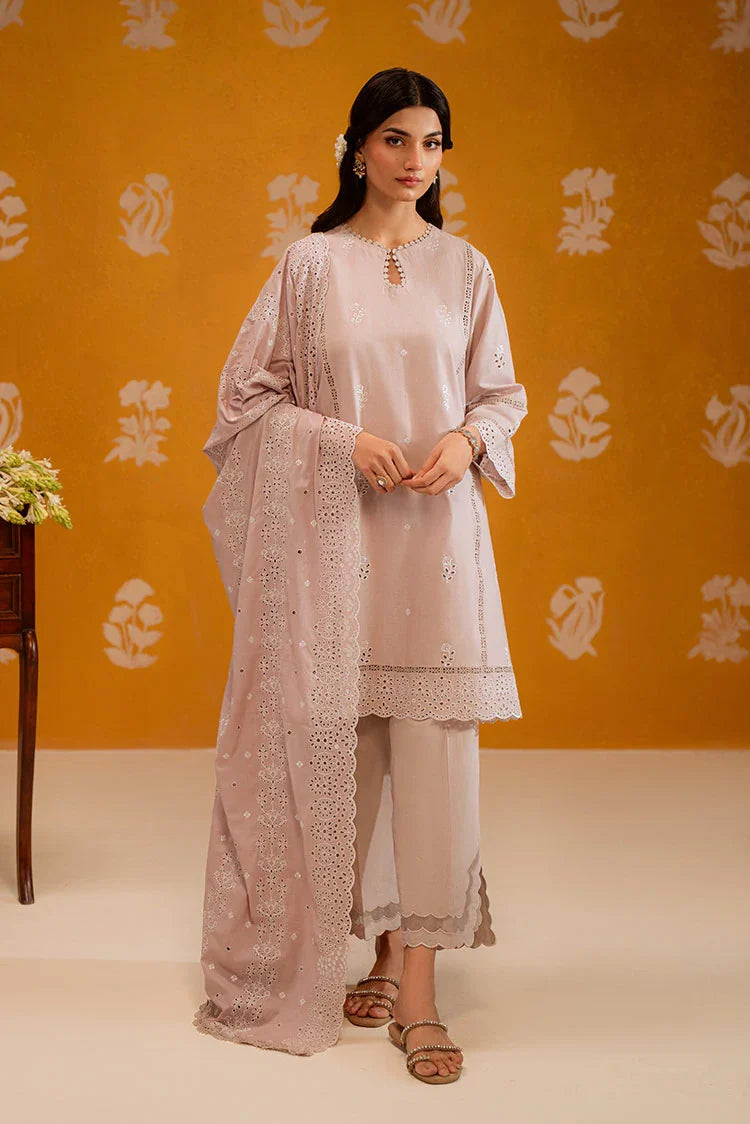 Picture of Cross Stitch - Chikankari Unstitched Collection - Tender Grace - Available at Raja Sahib