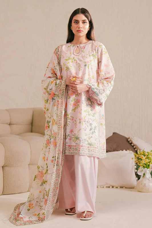 Picture of Cross Stitch - Daily Unstitched Lawn - Coral Wave - Available at Raja Sahib