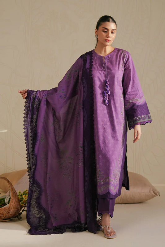 Picture of Cross Stitch - Daily Unstitched Lawn - Deep Carnation - Available at Raja Sahib