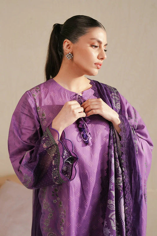 Picture of Cross Stitch - Daily Unstitched Lawn - Deep Carnation - Available at Raja Sahib