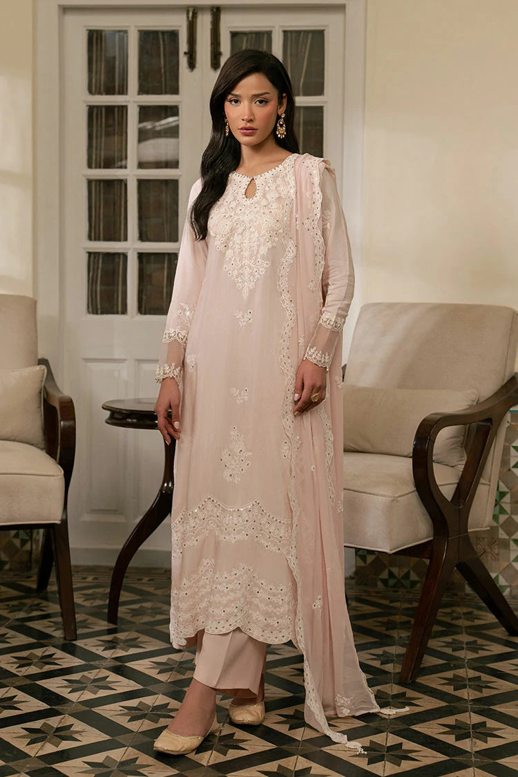 Picture of Cross Stitch - Pale Pink - 3 Piece - Shirt, Trouser & Dupatta - Available at Raja Sahib
