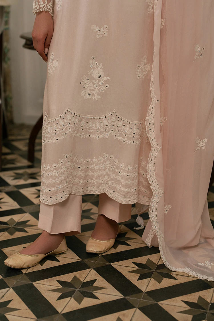 Picture of Cross Stitch - Pale Pink - 3 Piece - Shirt, Trouser & Dupatta - Available at Raja Sahib