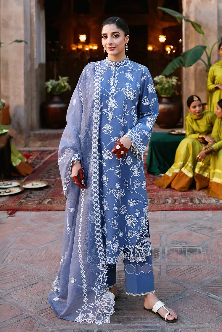Picture of Cross Stitch - Unstitched Premium Eid Lawn - Ethnic Blue - Available at Raja Sahib