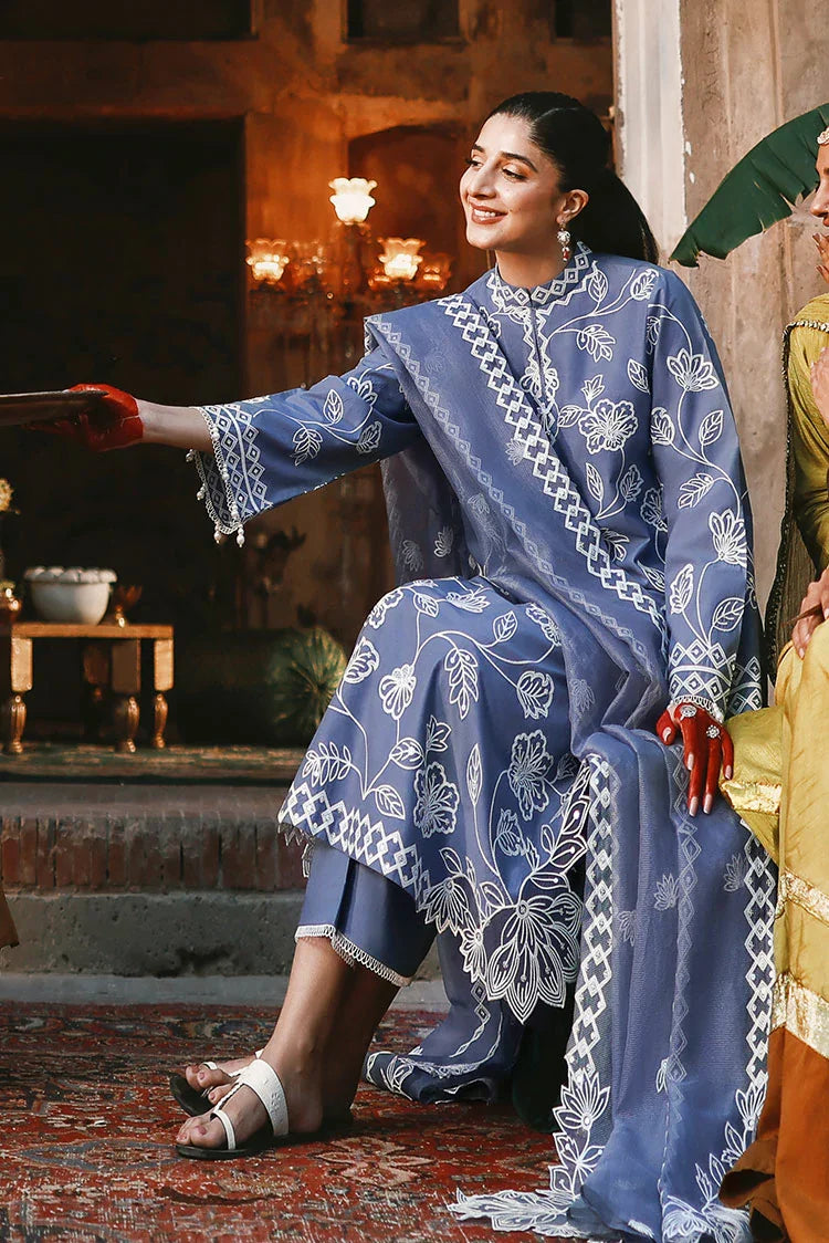 Picture of Cross Stitch - Unstitched Premium Eid Lawn - Ethnic Blue - Available at Raja Sahib