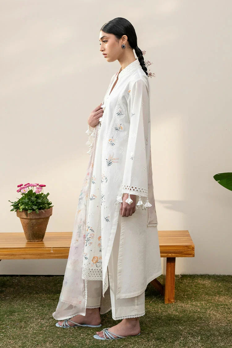Picture of Cross Stitch - Mahiri Unstitched Collection Vol 2 - Pristine Ivory - Available at Raja Sahib