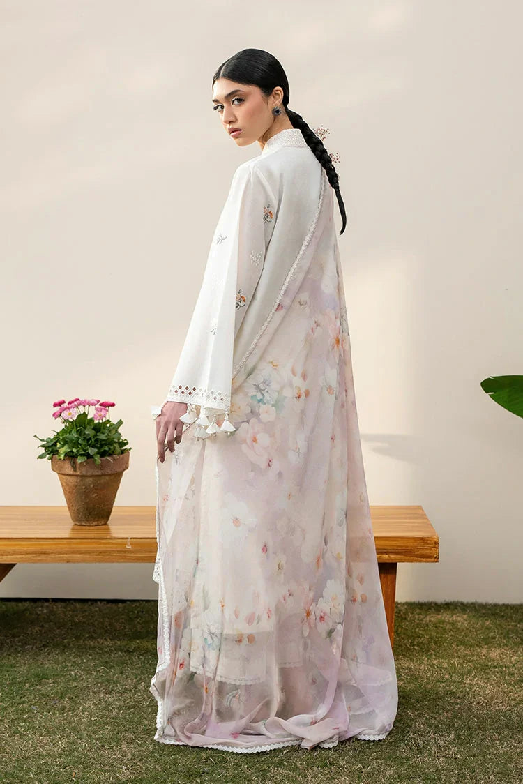 Picture of Cross Stitch - Mahiri Unstitched Collection Vol 2 - Pristine Ivory - Available at Raja Sahib