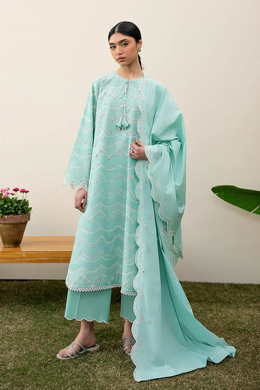 Picture of Cross Stitch - Mahiri Unstitched Collection Vol 2 - Neo Mint - Available at Raja Sahib